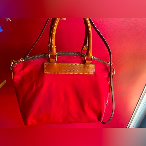 Dooney & Bourke Handbags - Dooney & Bourke red nylon & leather satchel great for the upcoming holidays